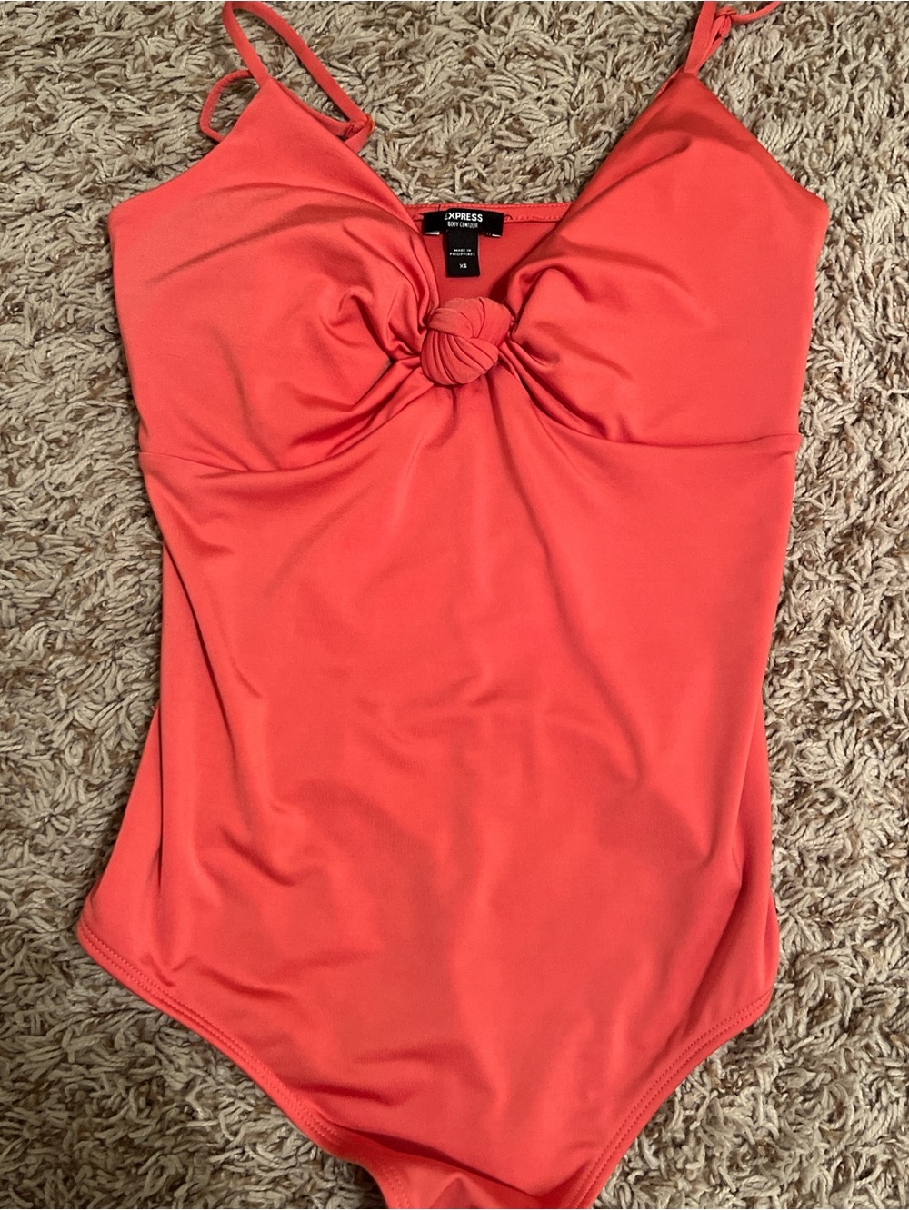 Express Coral Knot-Front Bodysuit